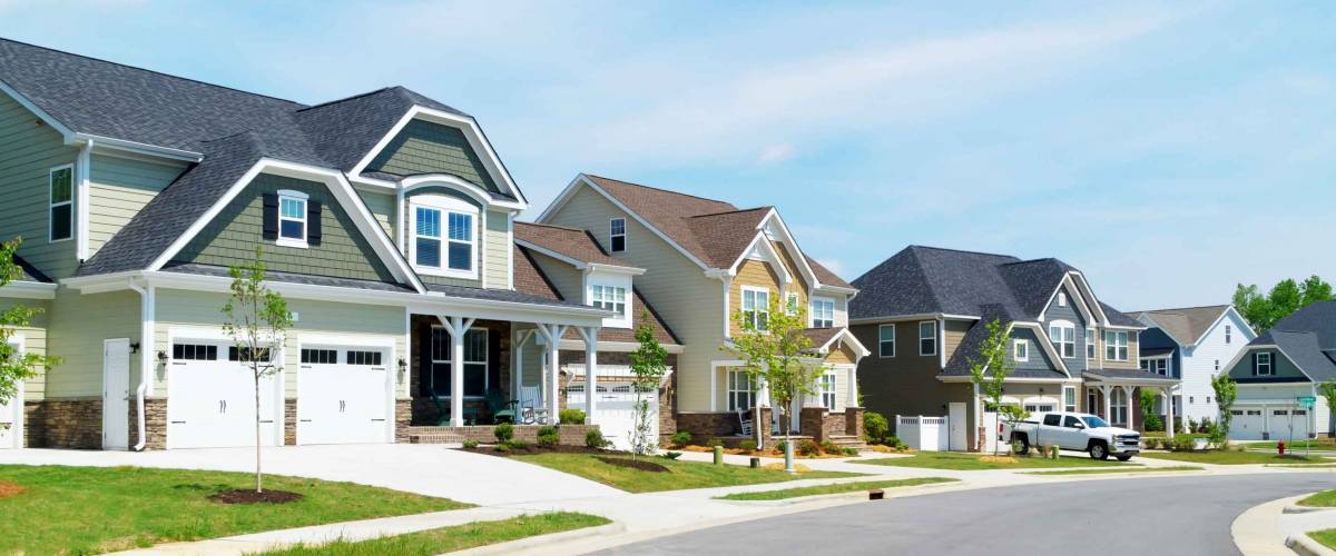 Street of suburban homes