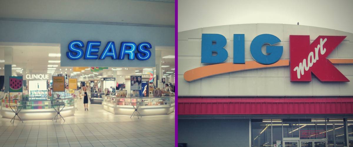 Sears and Kmart storefronts