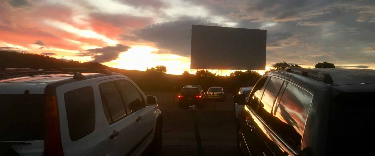 Outdoor drive in cinema USA