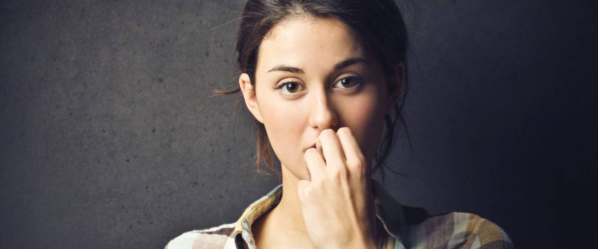 portrait of worried woman