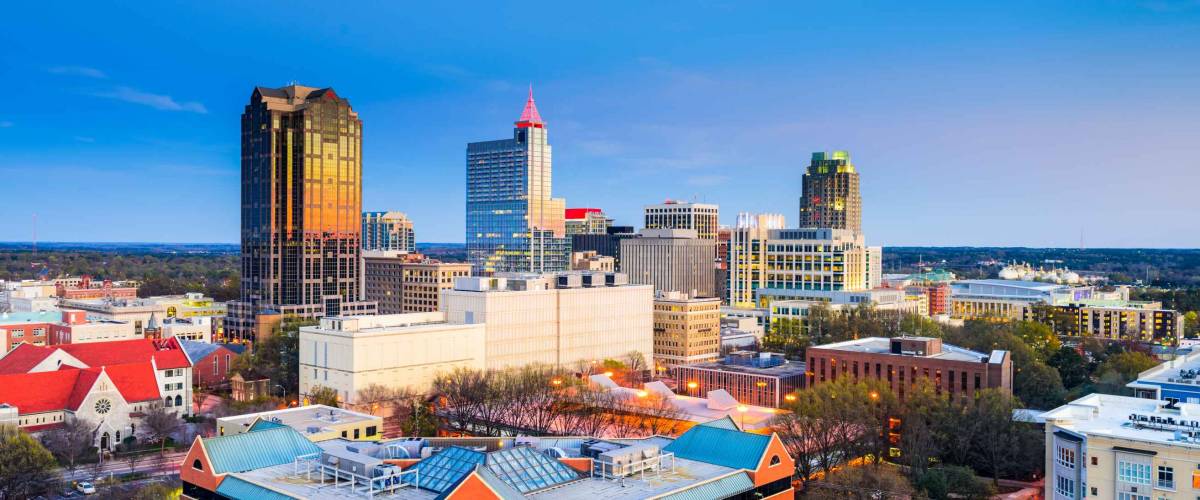 Raleigh, North Carolina, USA downtown city skyline.