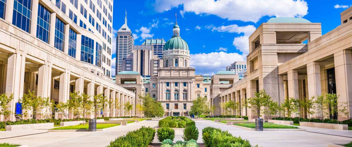 Indiana State Capitol Building in Indianapolis, Indiana, USA.