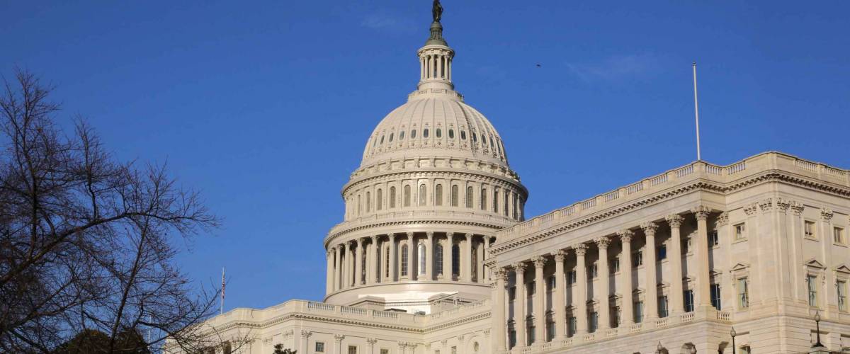 Washington D.C., USA - January 31 2014: The U.S. Capitol building and Capitol Hill in Winter