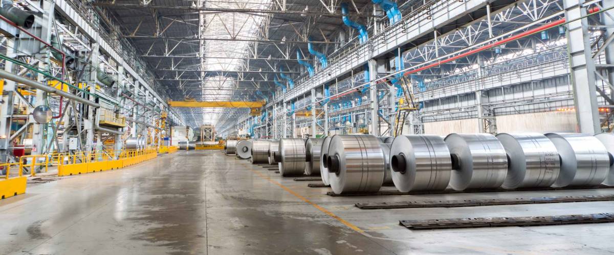 Rolls of aluminum are stored in a special place before transporting