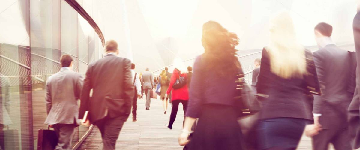 People Commuter Walking Rush Hour Cityscape Concept