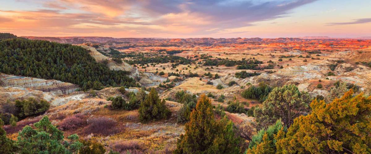 Sunrise over Theodore Roosevelt National Park, North Dakota