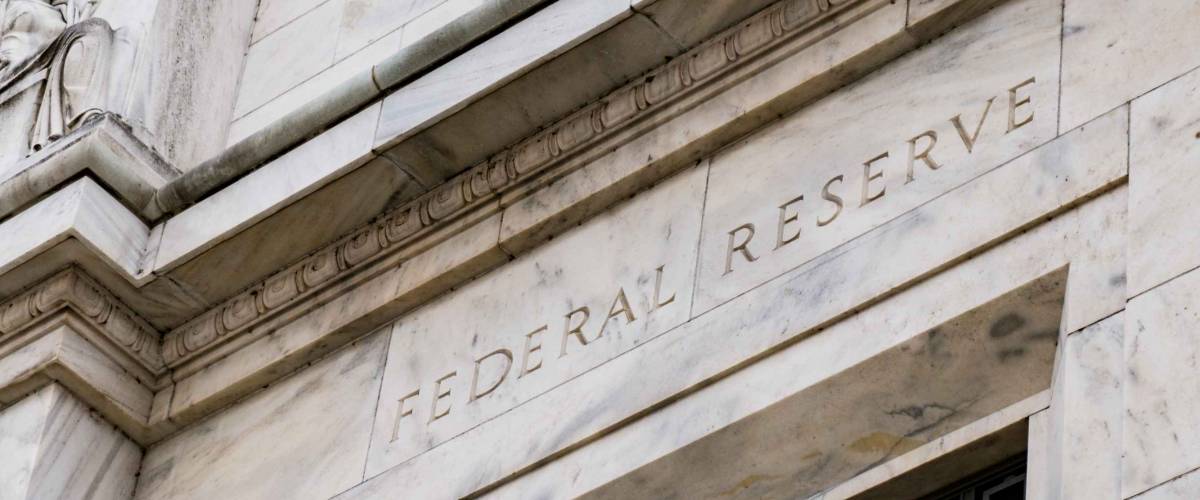 Facade on the Federal Reserve Building in Washington DC