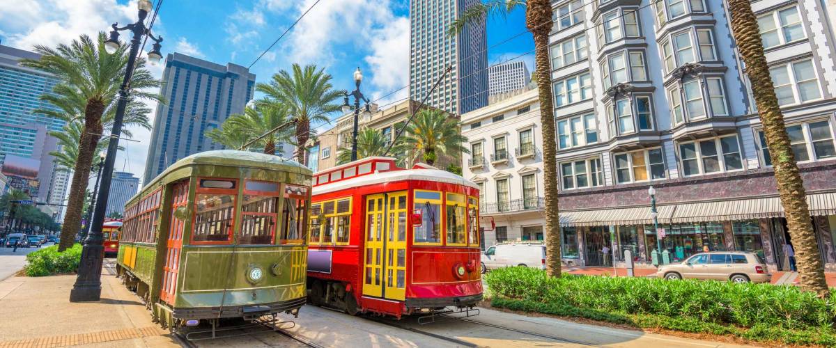 New Orleans, Louisiana, USA street cars.
