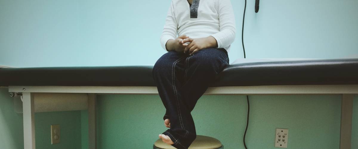 Patient on exam table