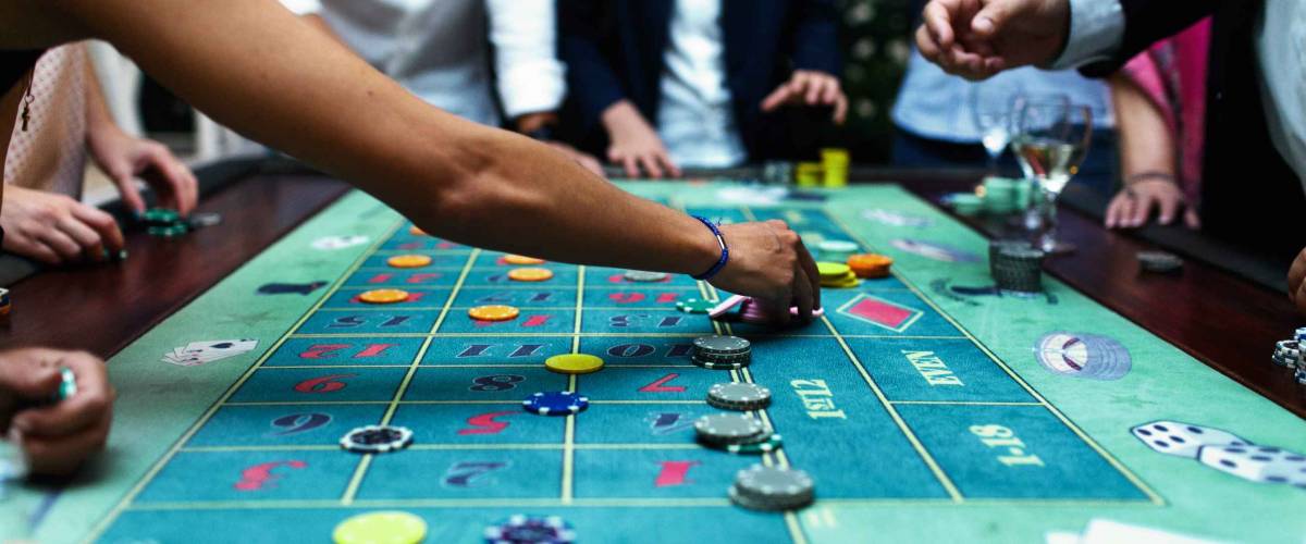 People playing poker in the casino, roulette, gambling