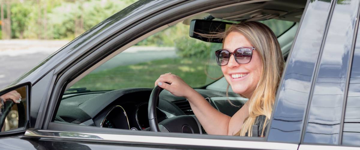 Woman in car
