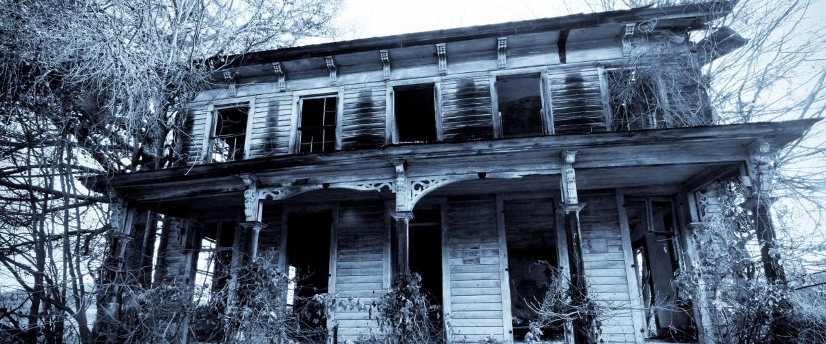 Old haunted house in the woods