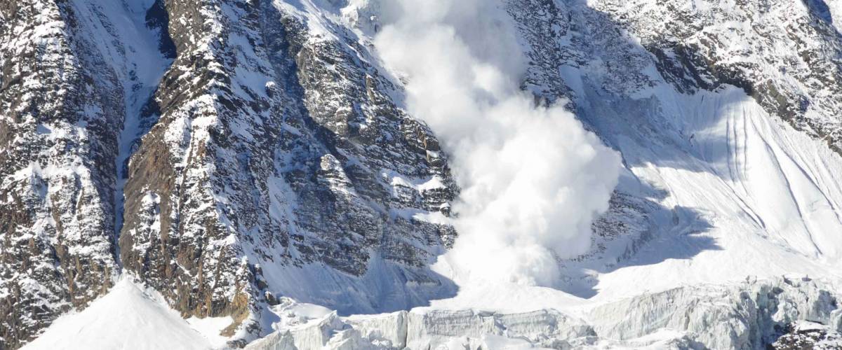 The avalanche in the Himalayas on Anapurna mountain