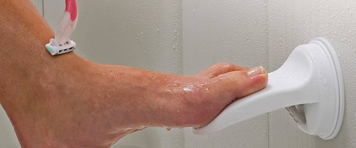 Safe-er Grip, a footrest for the shower