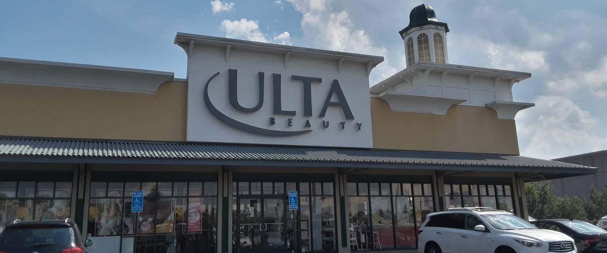 Outside of Ulta store with cars in parking lot