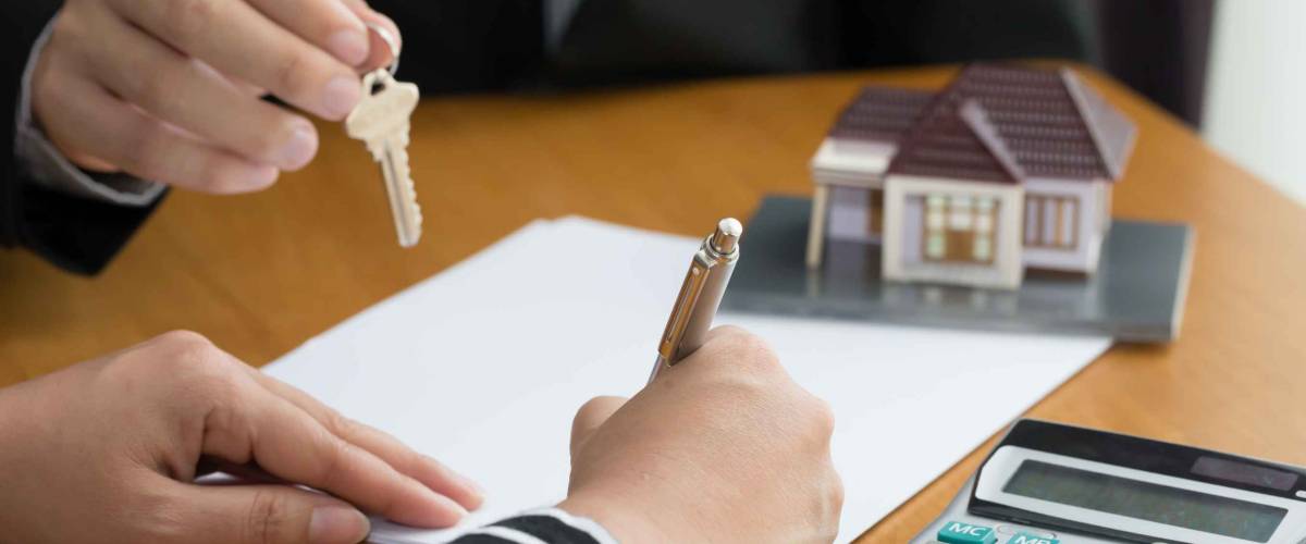 Banks approve loans to buy homes. Real Estate concept