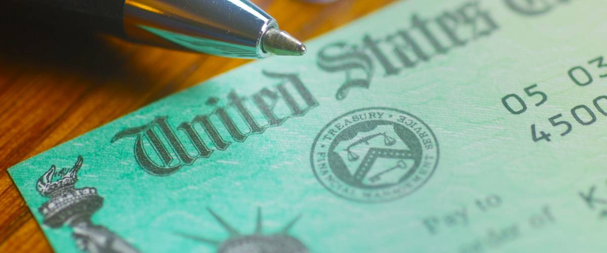 Paper check from the United States Treasury