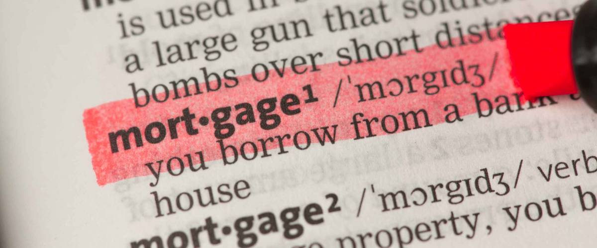 Mortgage definition highlighted in red in the dictionary