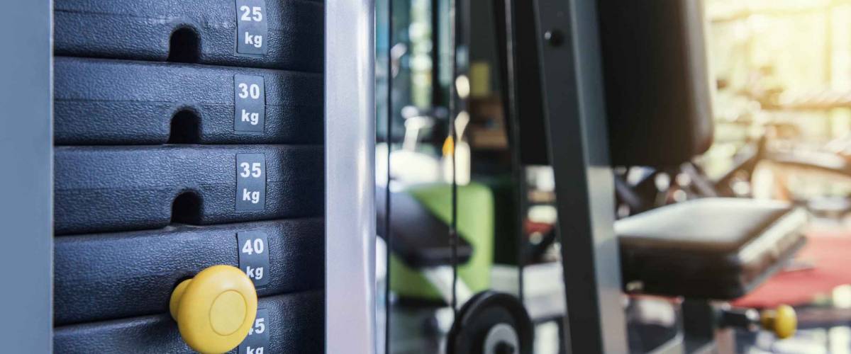 closeup of gym equipment