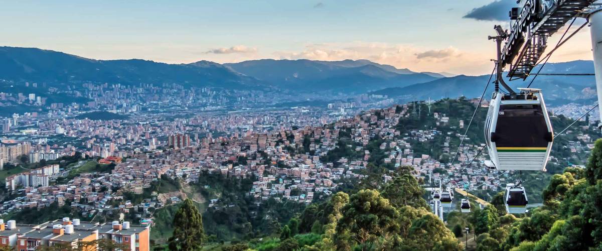 Skyline of Medellin from the Metro Cable station