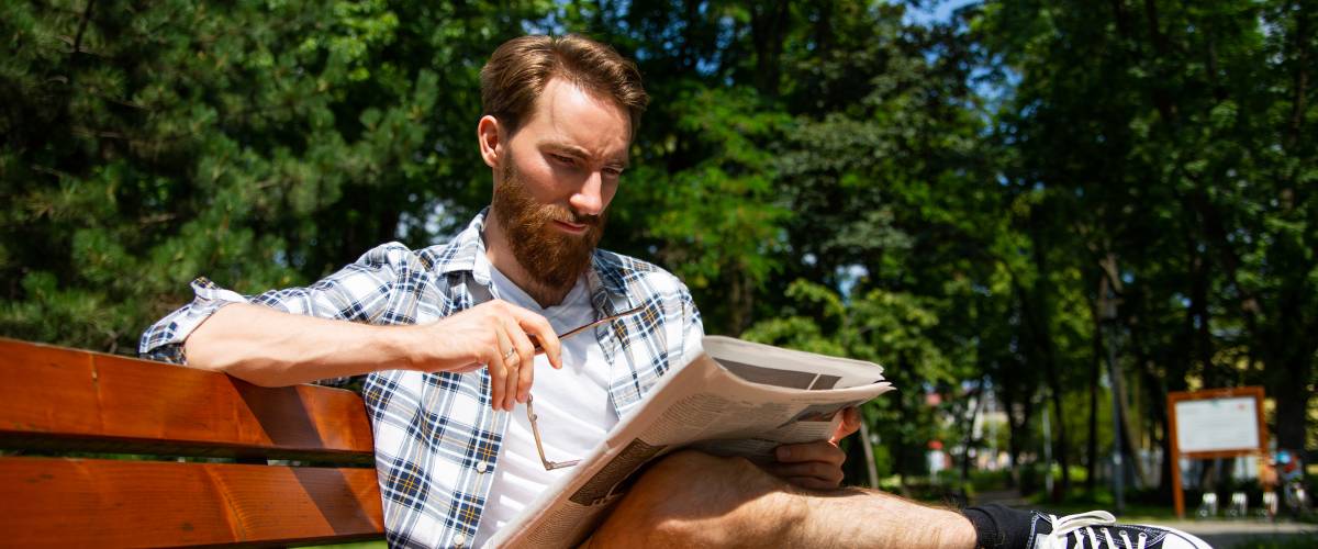 Man reading paper