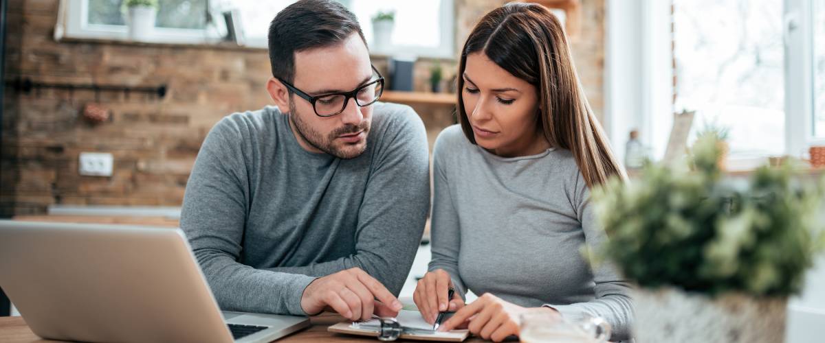 Couple reviewing finances