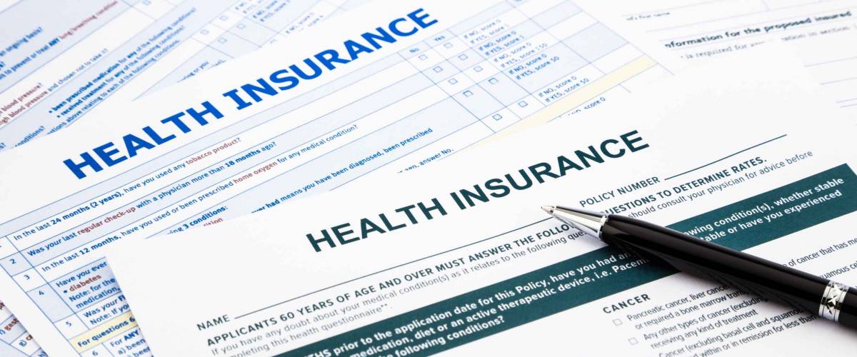 health insurance form, paperwork and questionnaire for insurance concepts