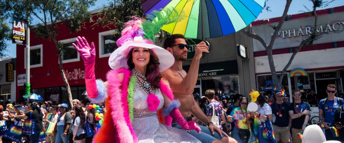 Lisa Vanderpump-Todd at a pride parade