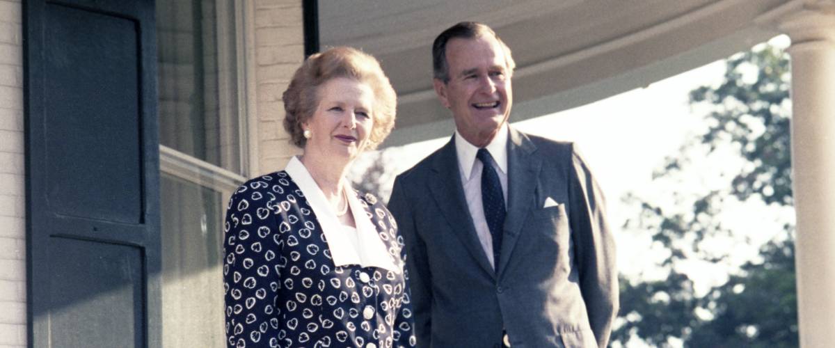 President H. W. Bush with Margaret Thatcher