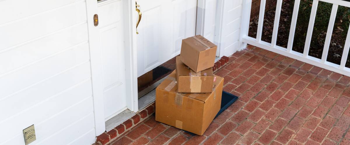 Packages by door