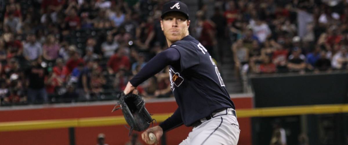 Mike Foltynewicz pitcher for the Atlanta Braves at Chase Field in Phoenix,AZ USA July 25,2017.