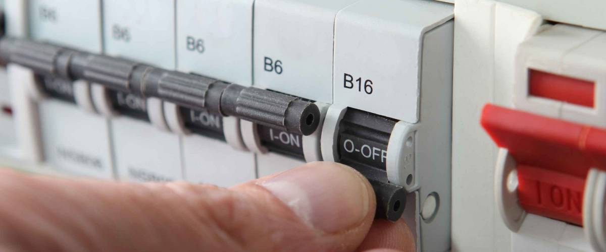 Switching an MCB (Micro Circuit Breaker) on a UK domestic electrical consumer unit or fuse box