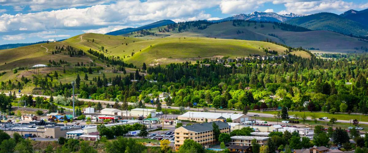 View of Missoula from Mount Sentinel, in Missoula, Montana.