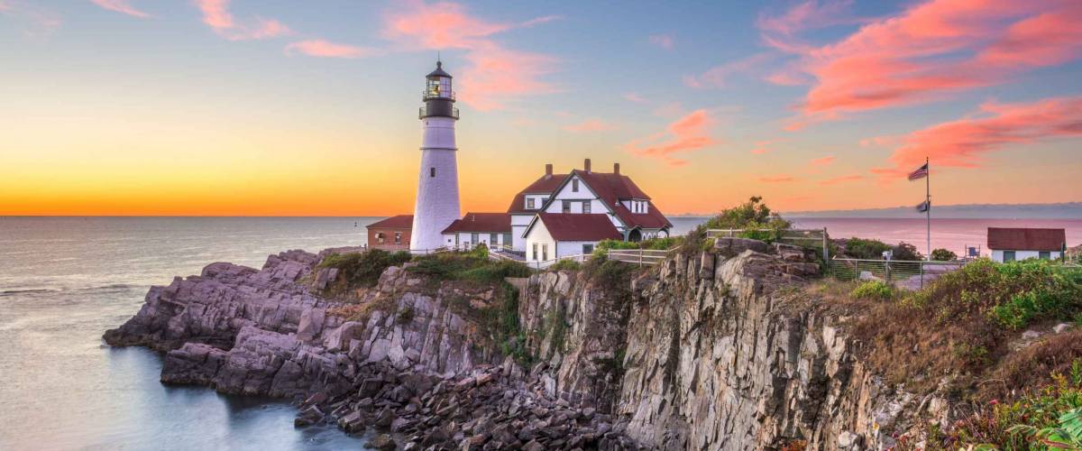 Portland, Maine, USA at Portland Head Light.