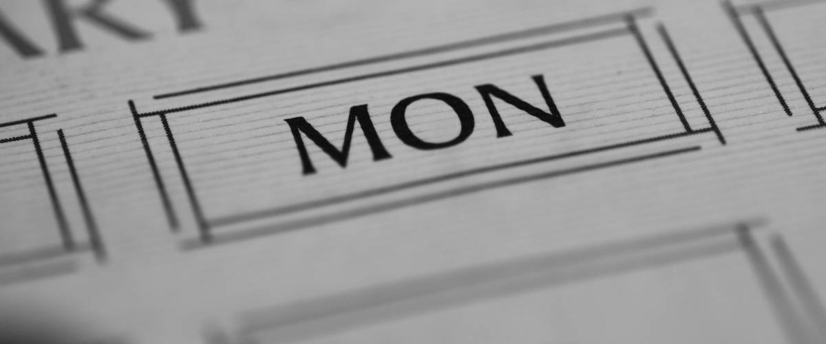 Monday/ Week start/ First day of working/ Working day/ Boring day/ Go to office/ Workload/ Weekday/