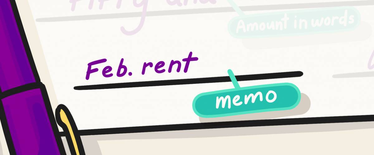 Memo section of a check