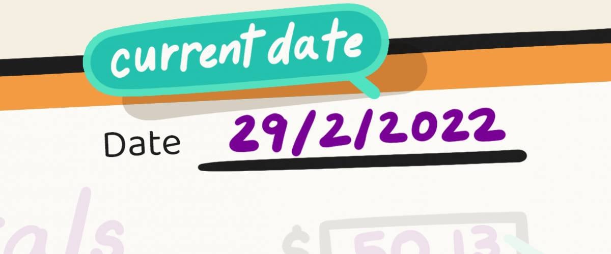 Date section of a check