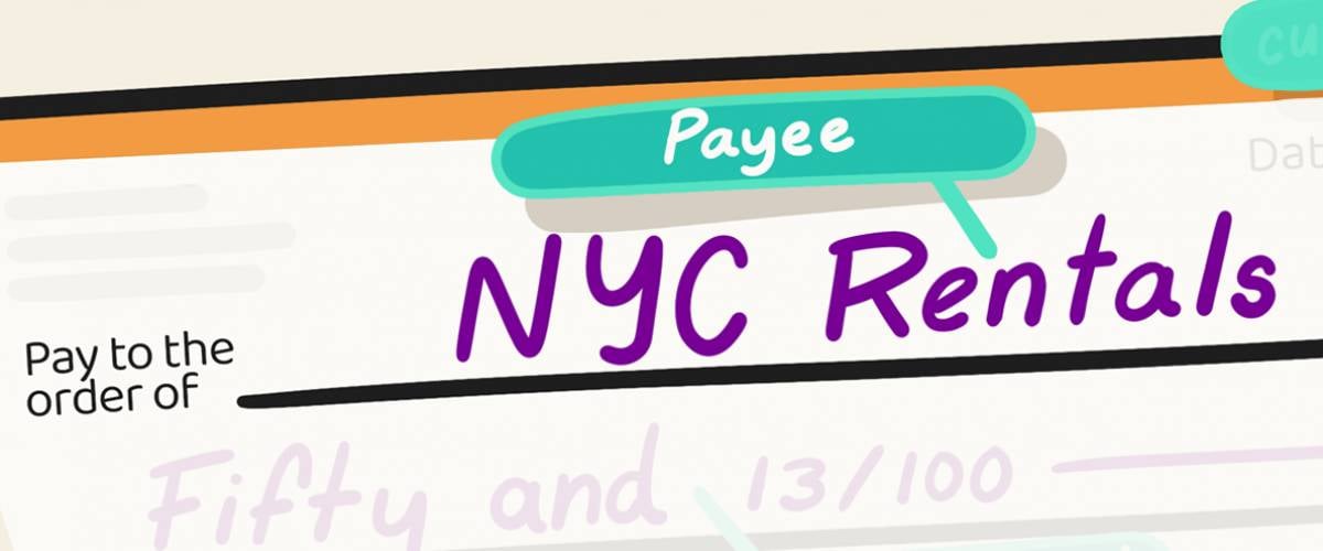 Payee section of a check