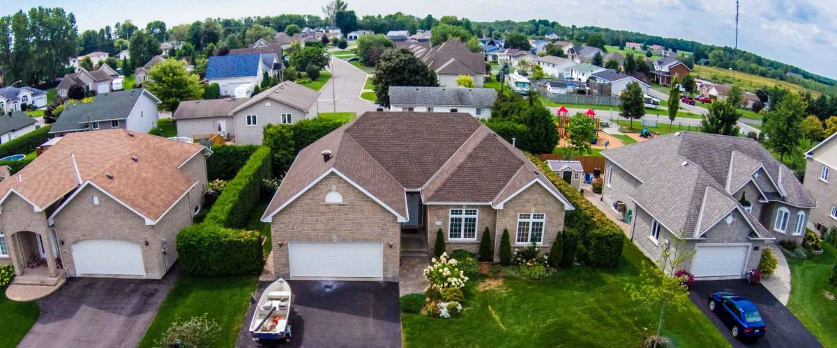 Residential subdivision, aerial shot