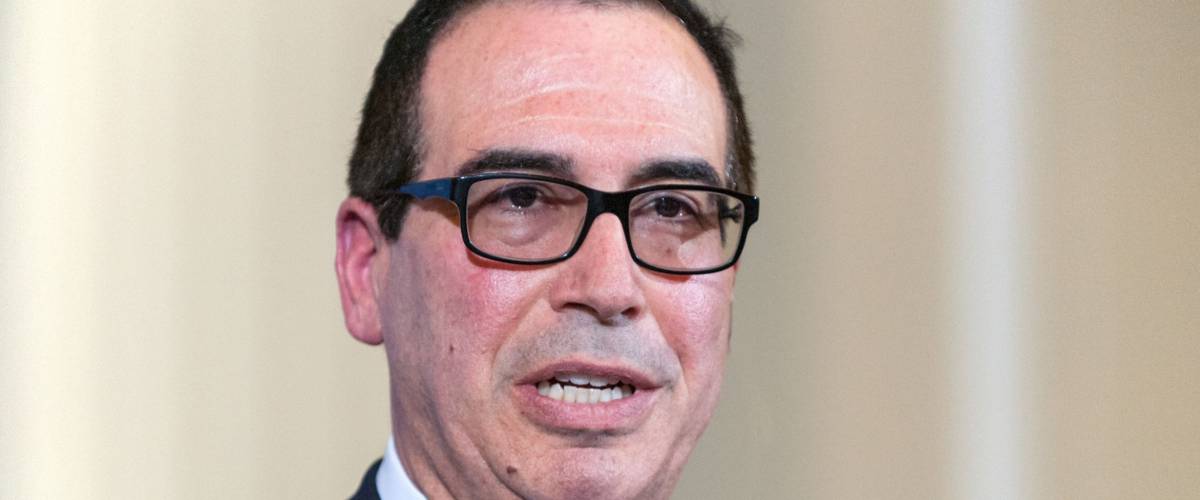 Berlin, Germany, 2017-03-16: Finance minister Steven Mnuchin, USA, at the office of the german finance minister, answers questions
