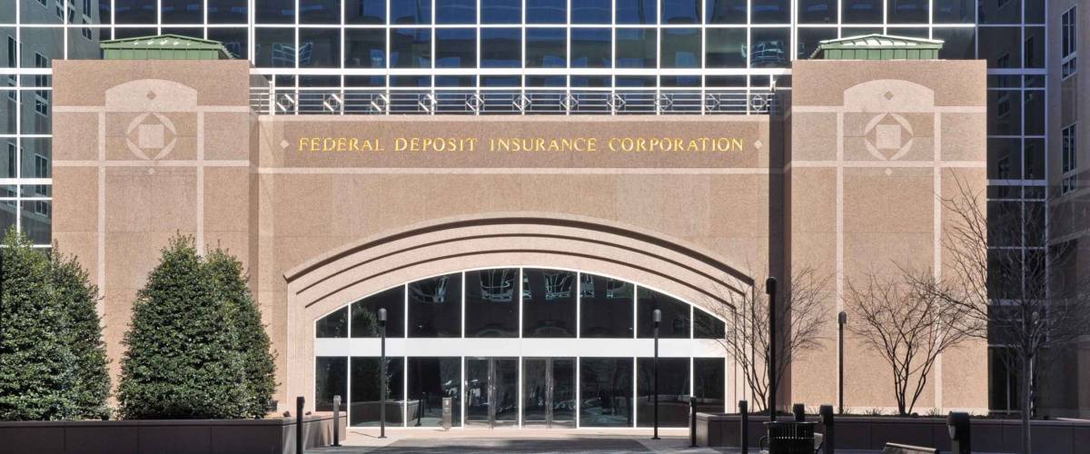 Exterior of Federal Deposit Insurance Corporation building in Arlington, VA