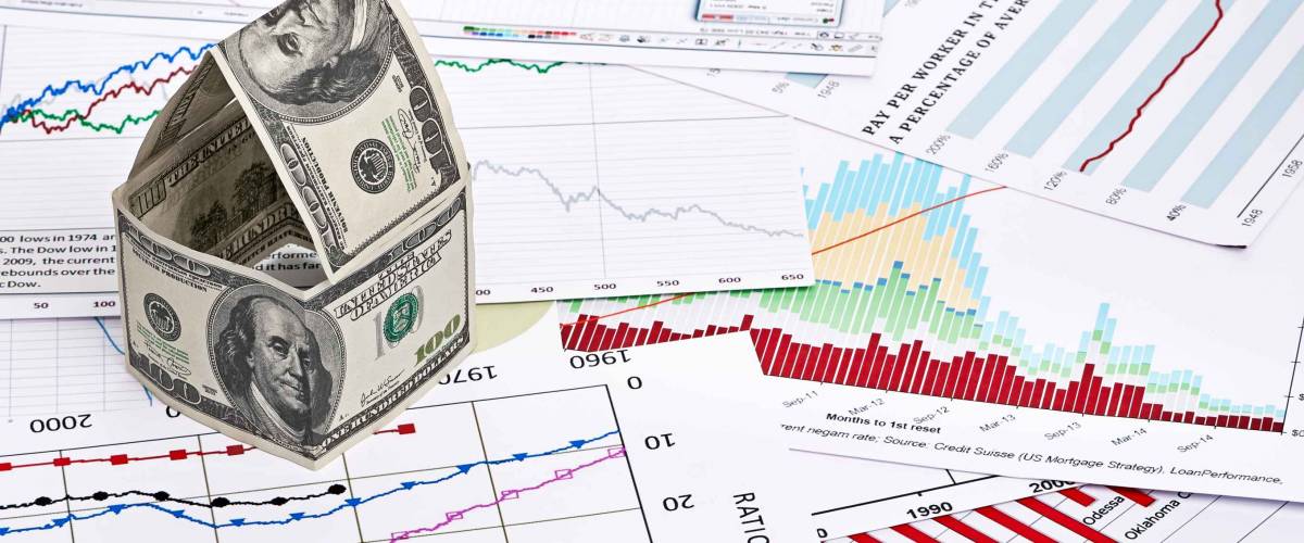 House of dollars. on chart background