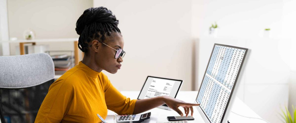 African Professional Chartered Accountant Woman Doing Tax