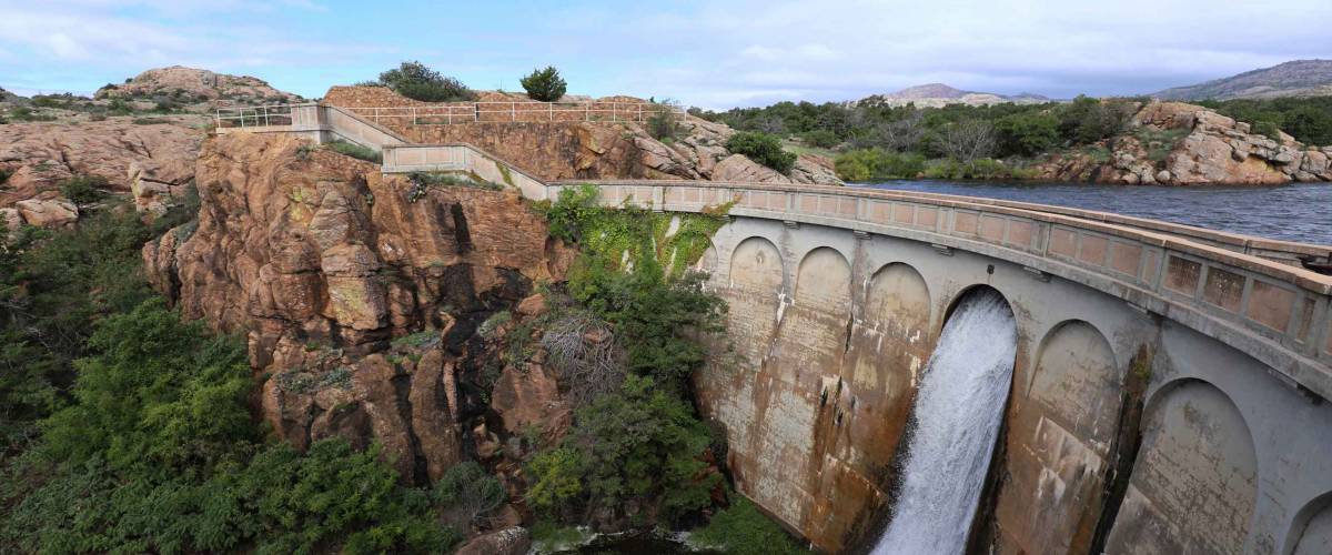 Quanah Parker Dam in the Wichita Wildlife Refuge in Oklahoma
