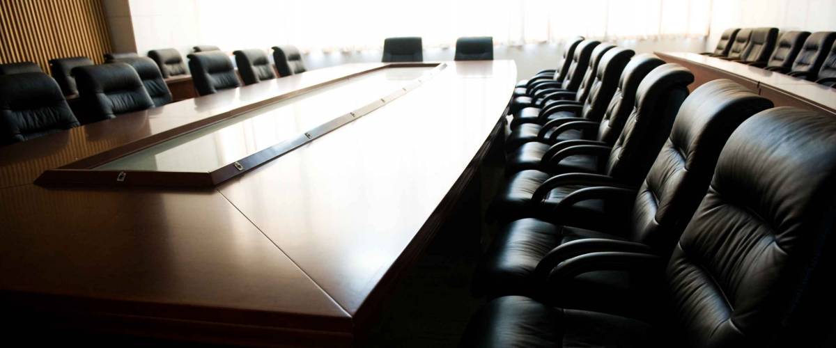 Conference table and chairs in meeting room