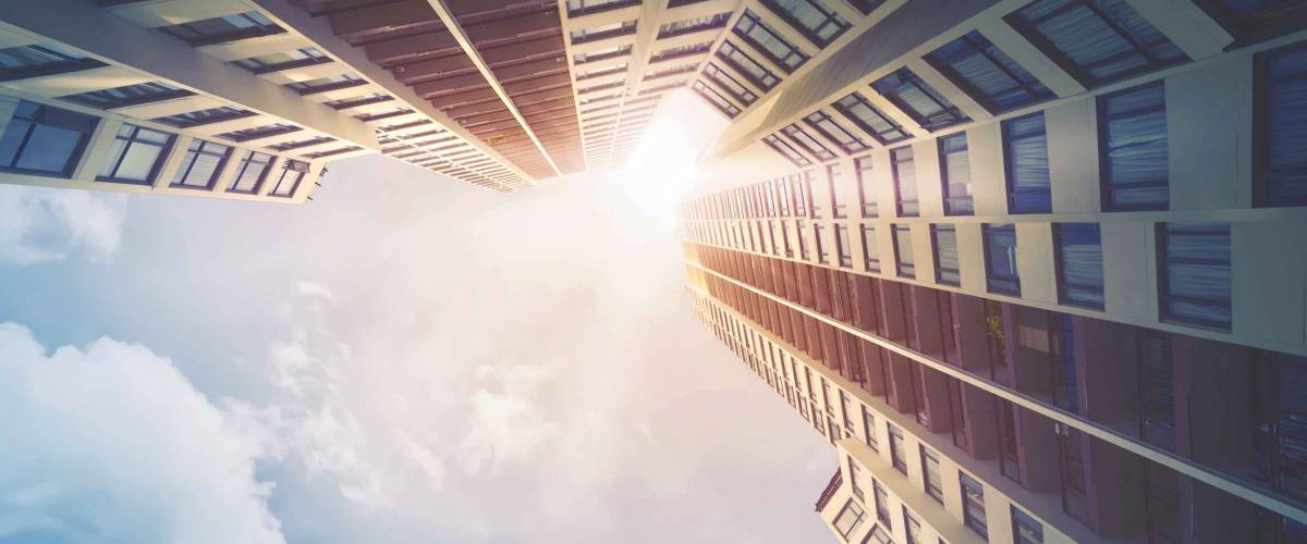 Futuristic architecture cityscape view with modern building skyscrapers