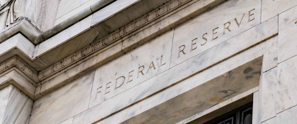 Facade on the Federal Reserve Building in Washington DC