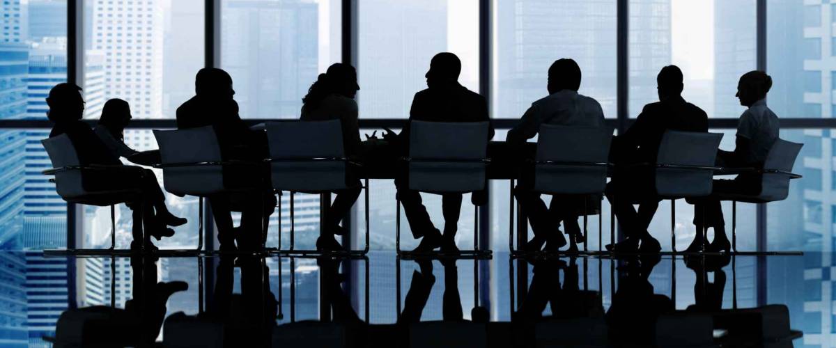 Silhouette Group of Business People Meeting Concept