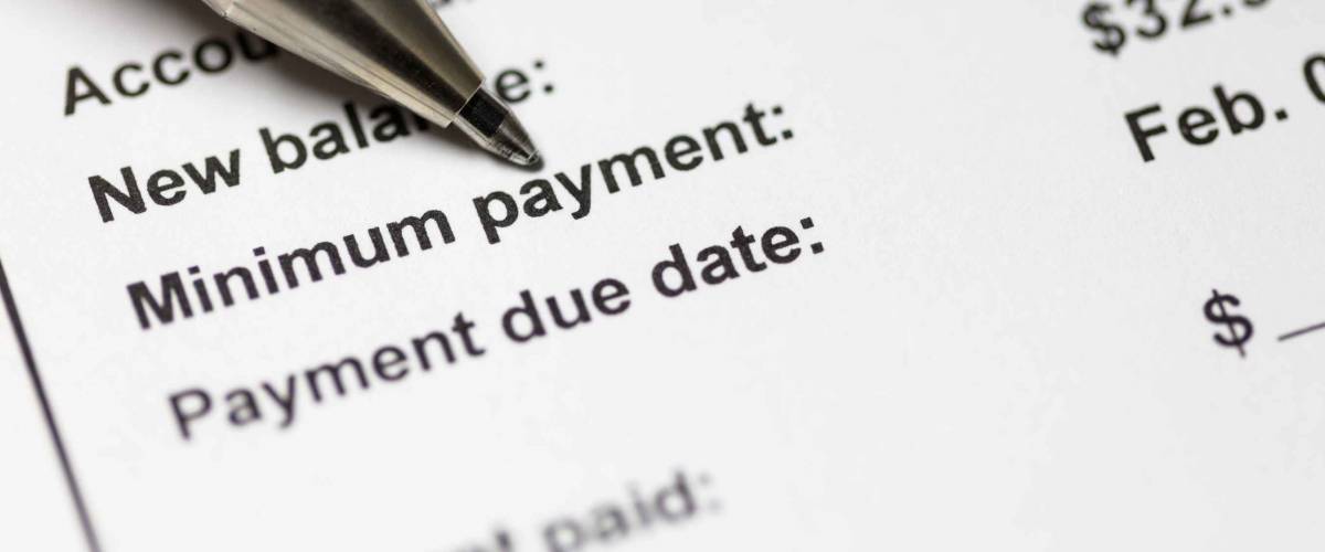 Paying the credit card bill, minimum payment.