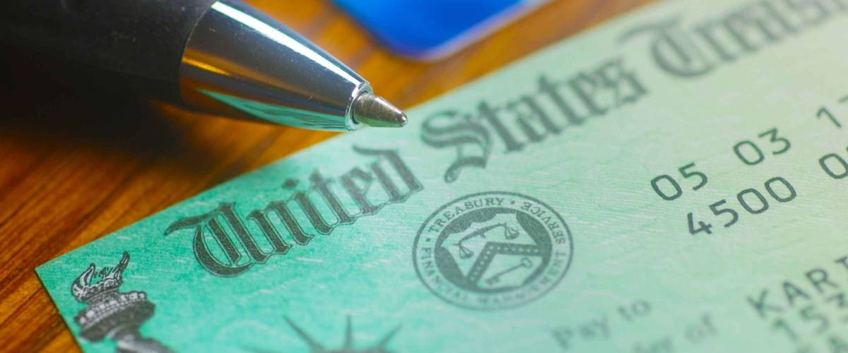 Paper check from the United States Treasury